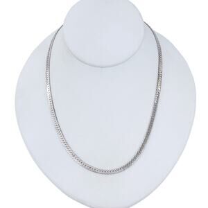 Estate Italy Sterling Silver 925 4mm Herringbone Chain Necklace 18"